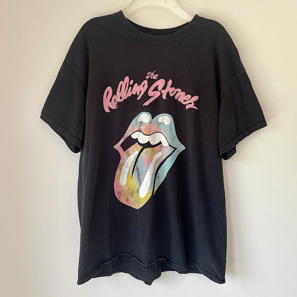 Rolling Stones Oversized Shirt Rainbow Mouth